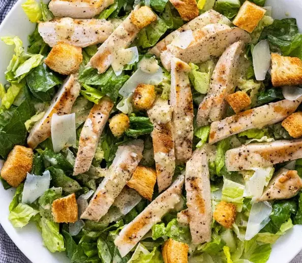 healthy chicken caesar salad