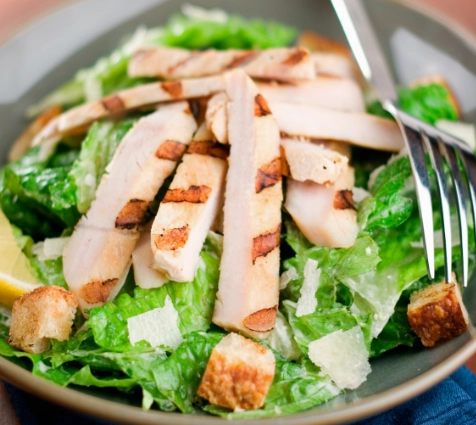 healthy chicken caesar salad